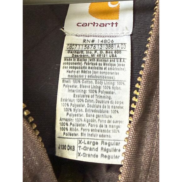 Carhartt brown Work coat men’s XL - Picture 7 of 7